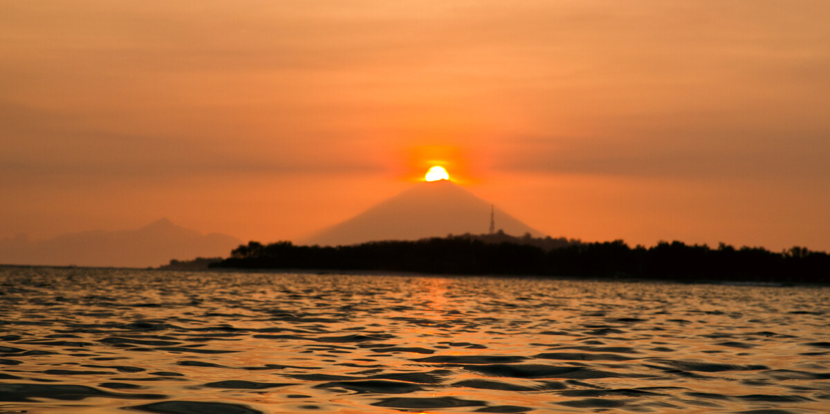 Sunset over Bali from Buntung Beach Villa