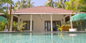 BUNTUNG BEACH VILLA VIEW FROM POOL